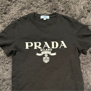Prada Black Graphic Men's Tee